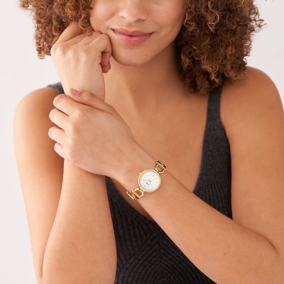 Fossil Carlie Three-Hand Gold-Tone Stainless Steel Watch