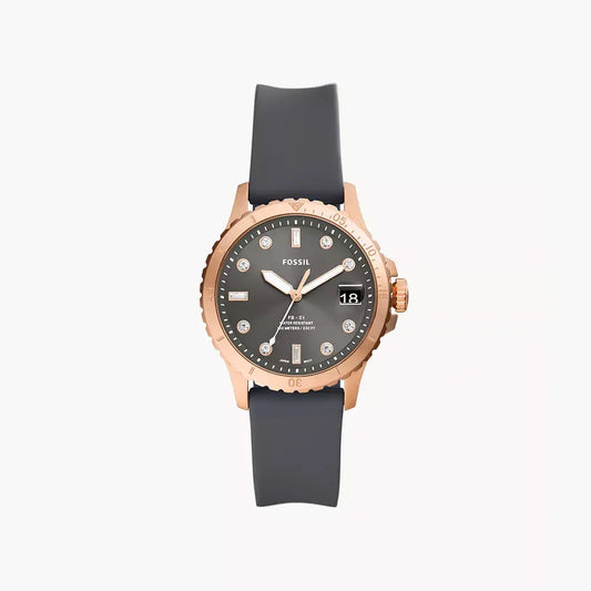 Fossil FB-01 Three-Hand Date Gray Silicone Watch