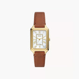 Fossil Raquel Three-Hand Date Medium Brown LiteHide™ Leather Watch