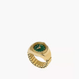 Fossil Watch Ring Two-Hand Gold-Tone Stainless Steel