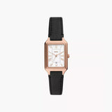 Fossil Raquel Three-Hand Date Black LiteHide™ Leather Watch