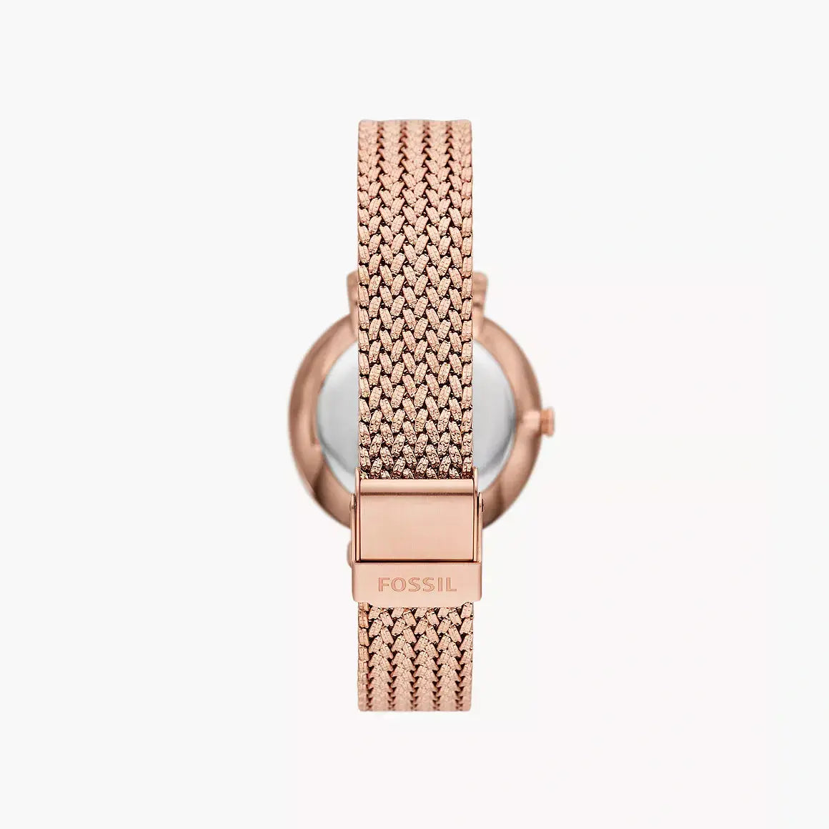 Fossil Jacqueline Three-Hand Date Rose Gold-Tone Stainless Steel Mesh Watch