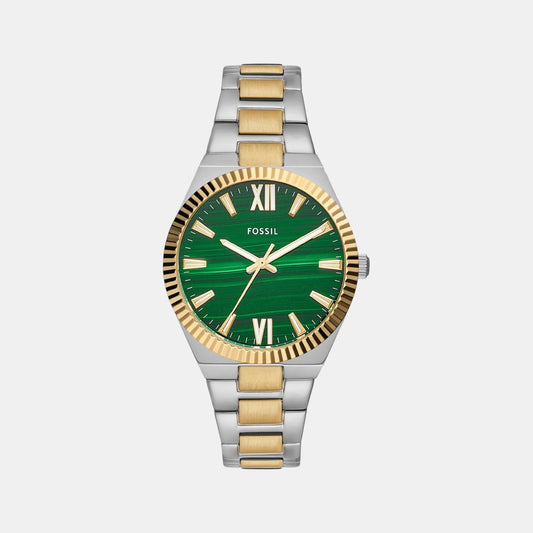 Scarlette Women Quartz Green Dial Analog Stainless Steel Watch ES5334
