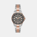 Fossil Blue Dive Women Quartz Grey Dial Analog Stainless Steel Watch ES5348