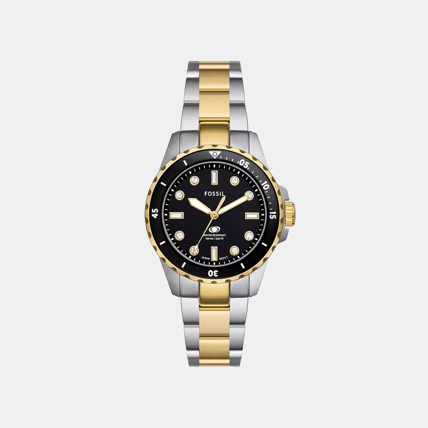 Fossil Blue Dive Women Quartz Black Dial Analog Stainless Steel Watch ES5349