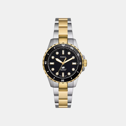 Fossil Blue Dive Women Quartz Black Dial Analog Stainless Steel Watch ES5349