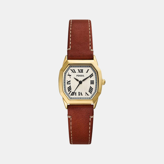 Harlow Women Quartz Cream Dial Analog Leather Watch ES5364