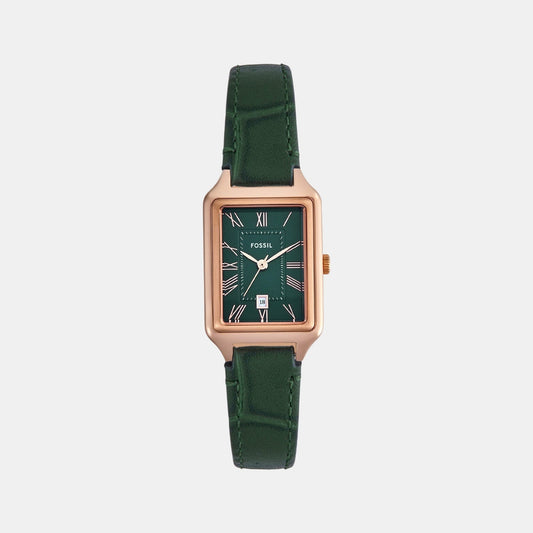 Raquel Women Quartz Green Dial Analog Leather Watch ES5366