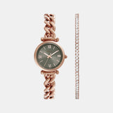Carlie Women Quartz Grey Dial Analog Stainless Steel Watch ES5378SET