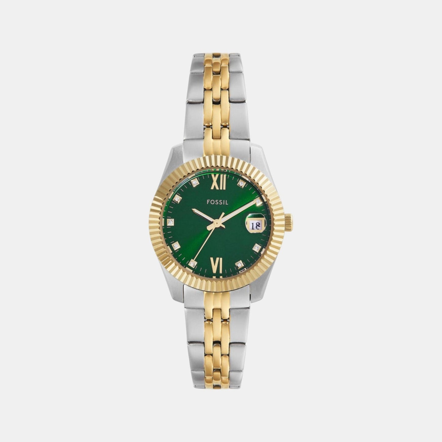 Scarlette Women Quartz Green Dial Analog Stainless Steel Watch ES5388