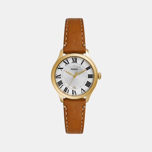 Gilmore Women Quartz Silver Dial Analog Leather Watch ES5397
