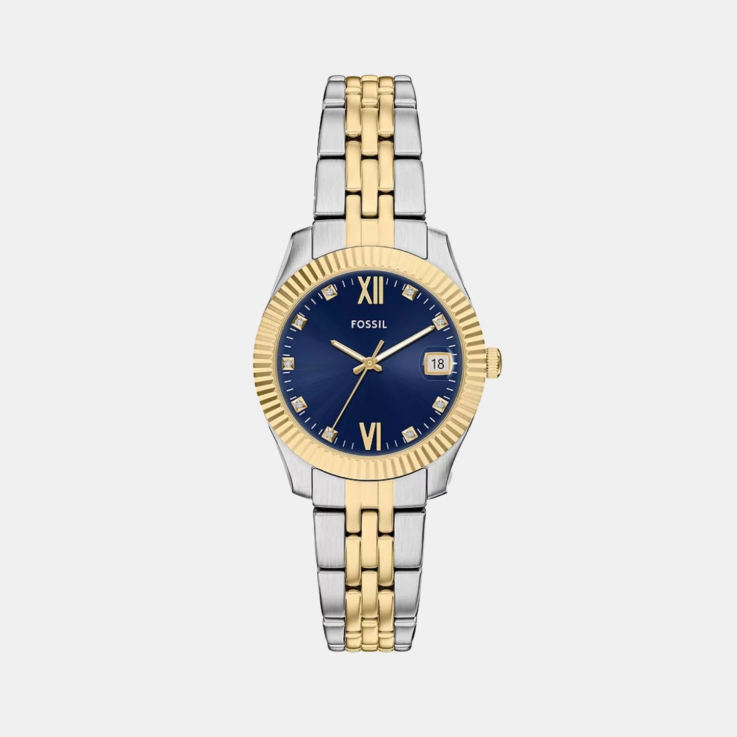 Scarlette Women Quartz Blue Dial Analog Stainless Steel Watch ES5443
