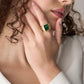 Raquel Watch Ring Women Quartz Green Dial Analog Stainless Steel Watch ES5448