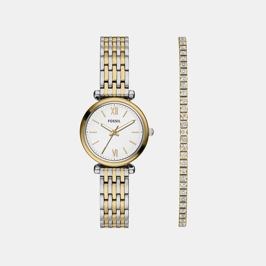 Carlie Women Quartz Silver Dial Analog Stainless Steel Watch ES5450SET