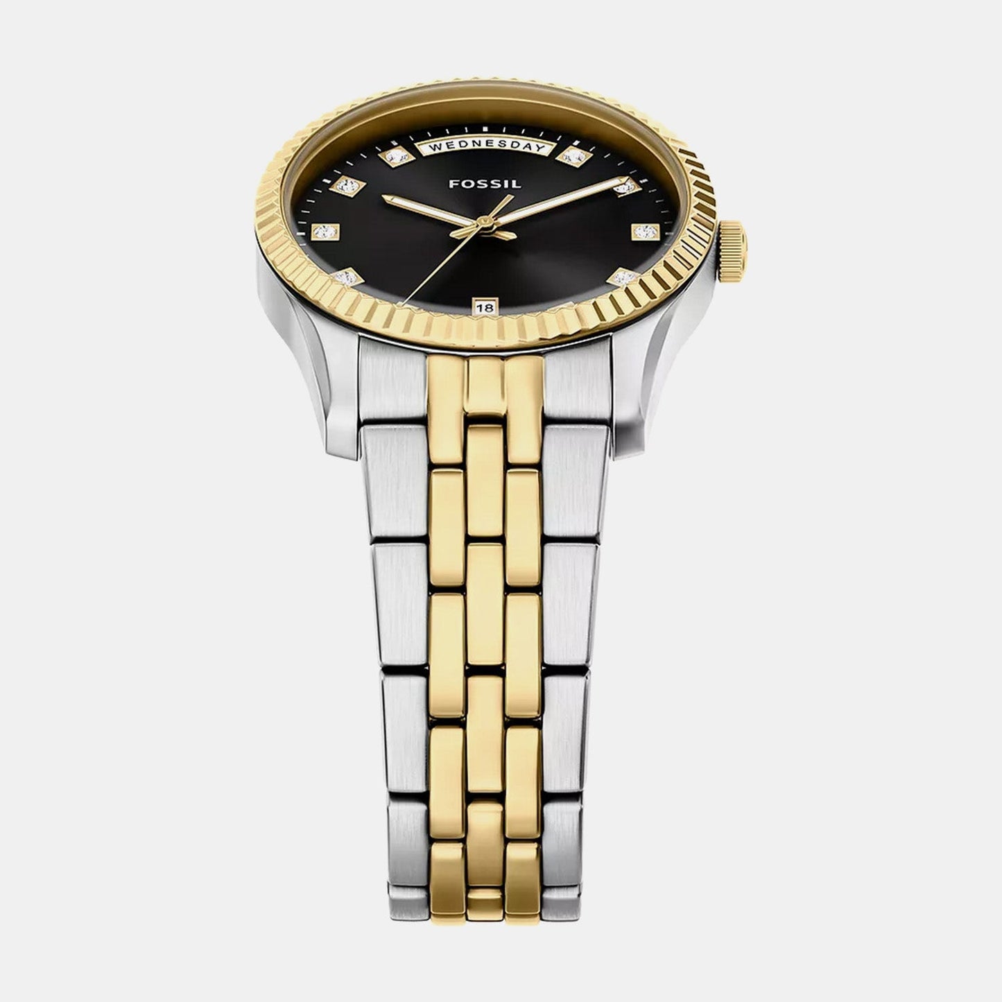 Scarlette Women Quartz Black Dial Analog Stainless Steel Watch ES5458