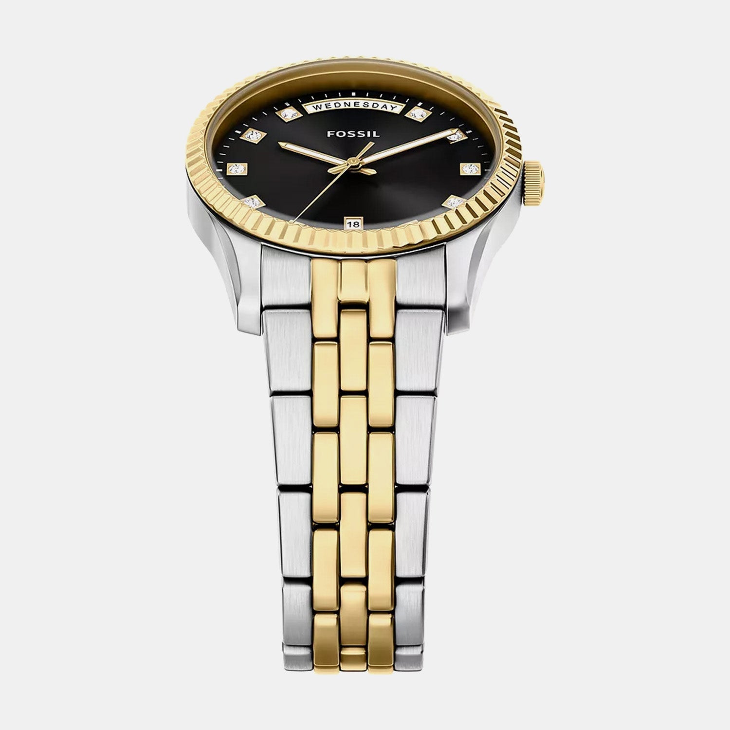 Scarlette Women Quartz Black Dial Analog Stainless Steel Watch ES5458