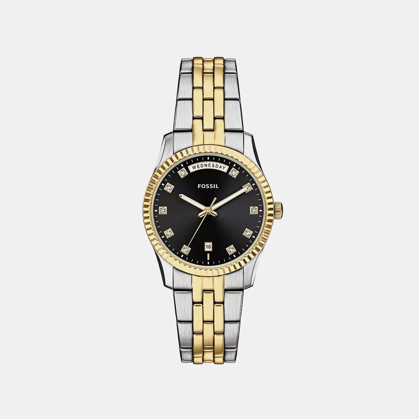 Scarlette Women Quartz Black Dial Analog Stainless Steel Watch ES5458