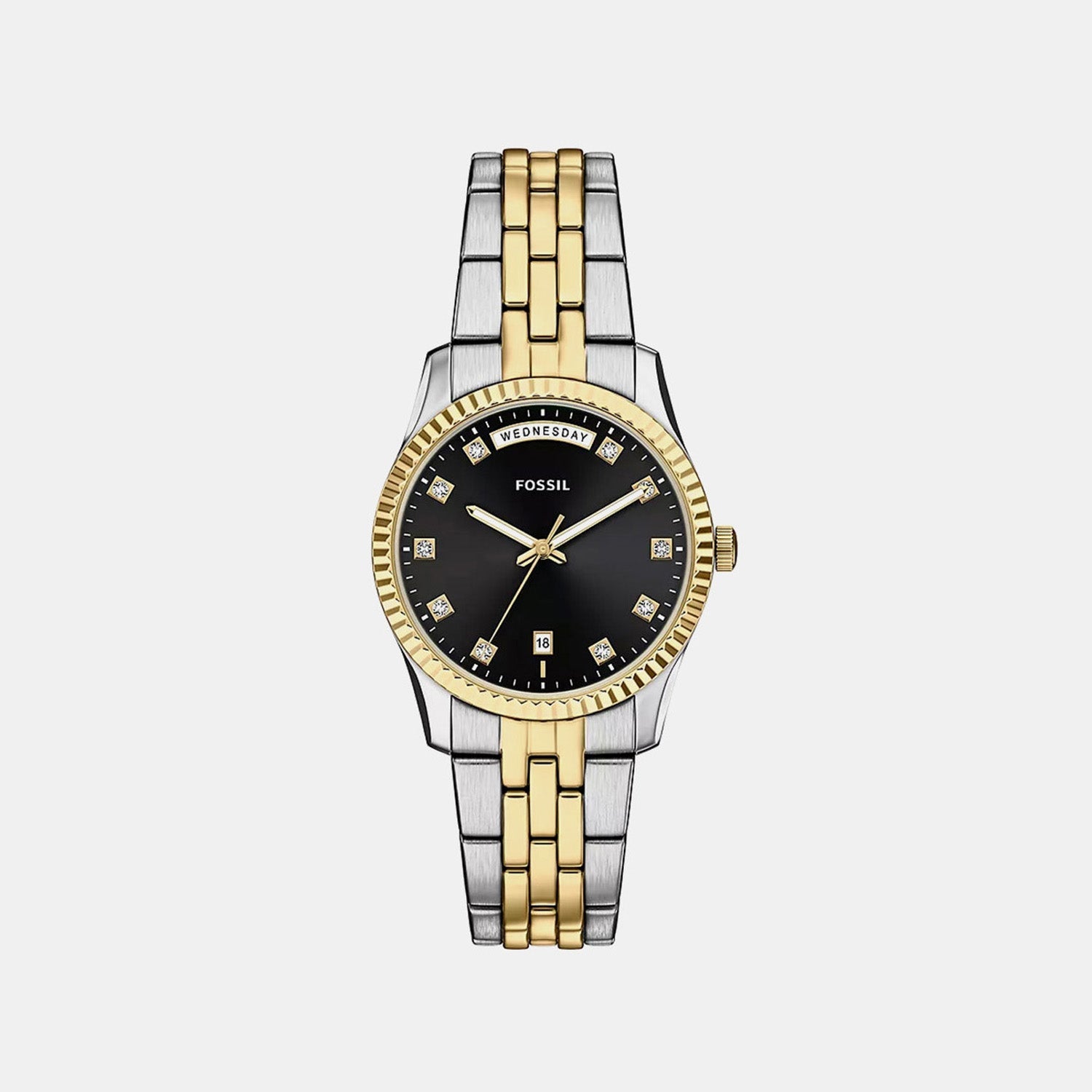 Scarlette Women Quartz Black Dial Analog Stainless Steel Watch ES5458