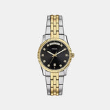 Scarlette Women Quartz Black Dial Analog Stainless Steel Watch ES5458