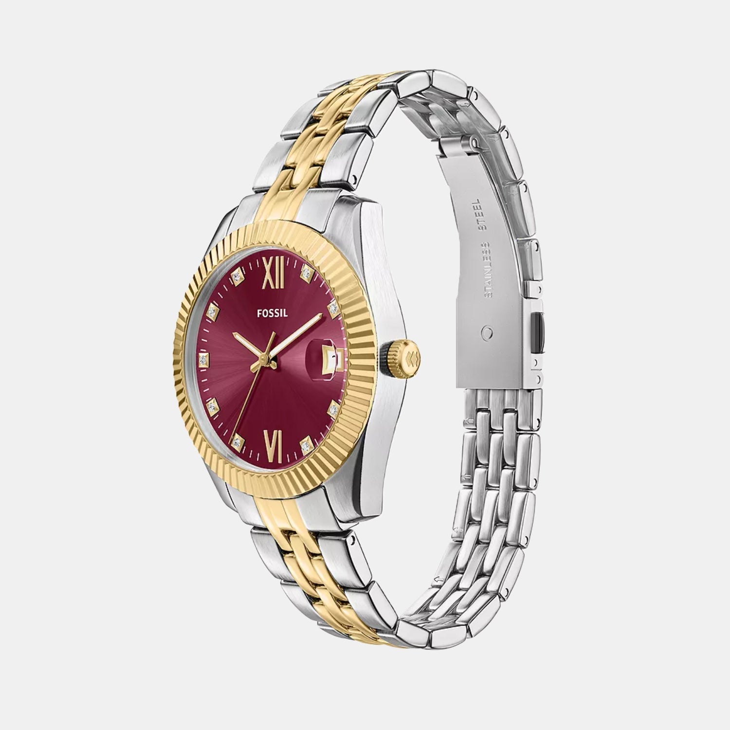 Scarlette Women Quartz Pink Dial Analog Stainless Steel Watch ES5461
