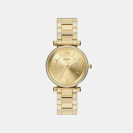 Carlie Women Quartz Gold Dial Analog Stainless Steel Watch ES5465