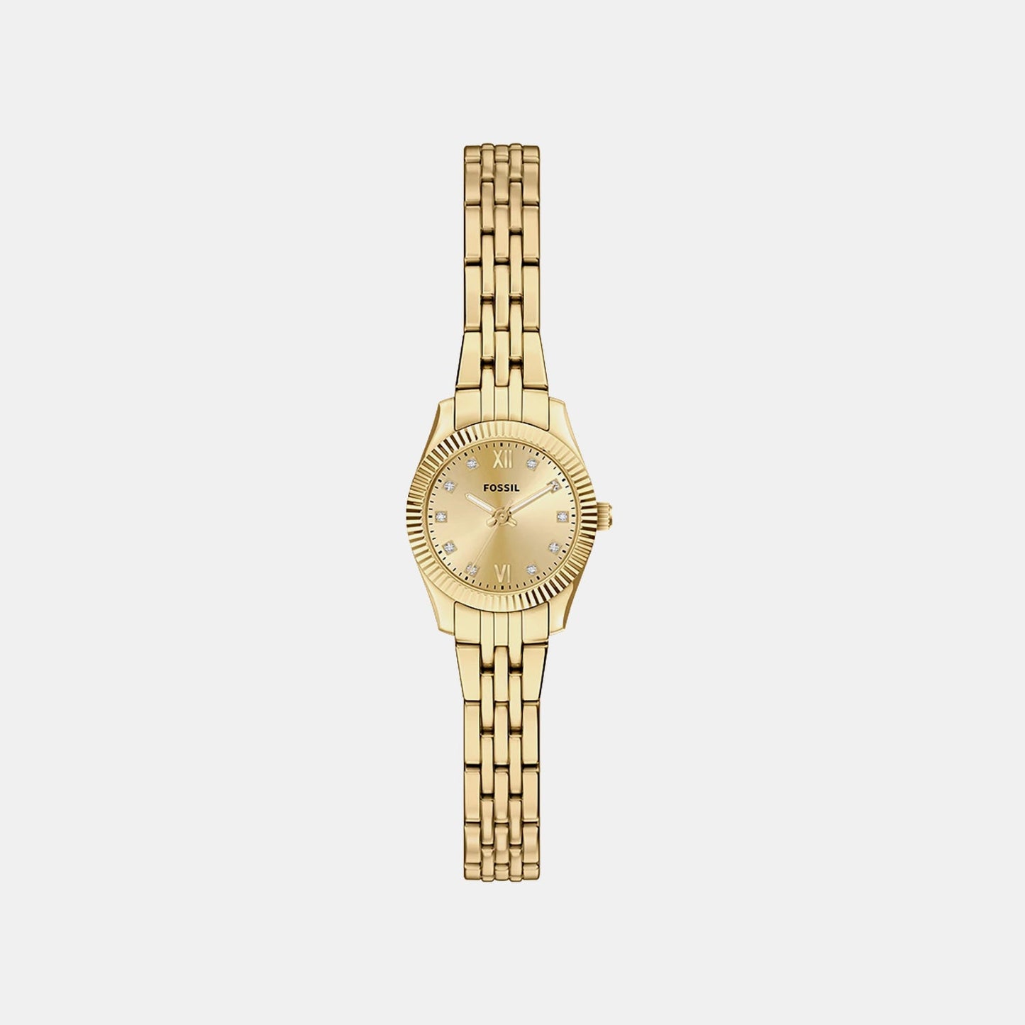 Scarlette Women Quartz Gold Dial Analog Stainless Steel Watch ES5474