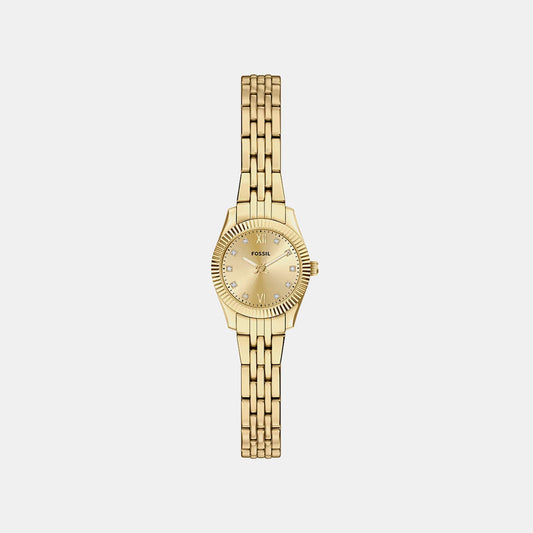 Scarlette Women Quartz Gold Dial Analog Stainless Steel Watch ES5474