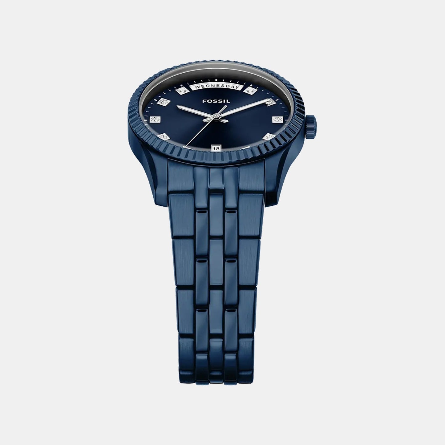 Scarlette Women Quartz Blue Dial Analog Stainless Steel Watch ES5476