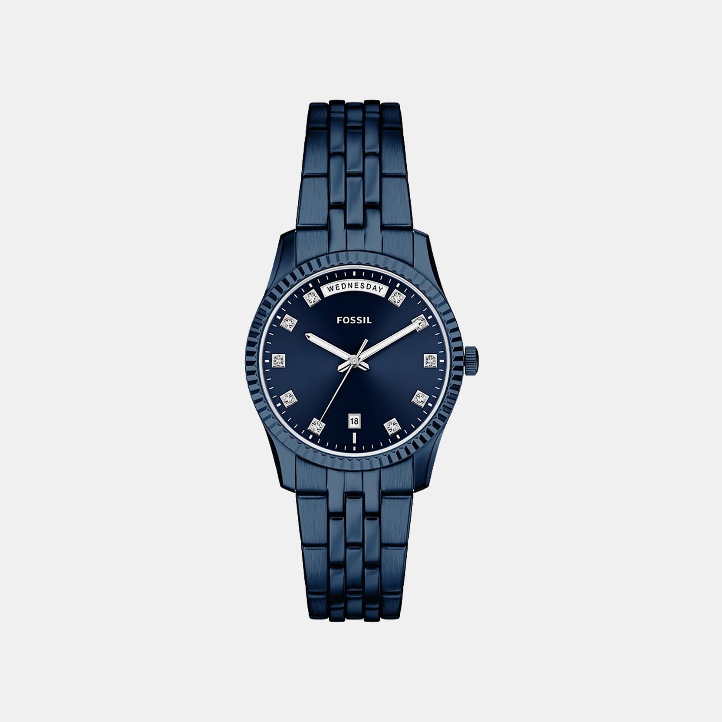 Scarlette Women Quartz Blue Dial Analog Stainless Steel Watch ES5476