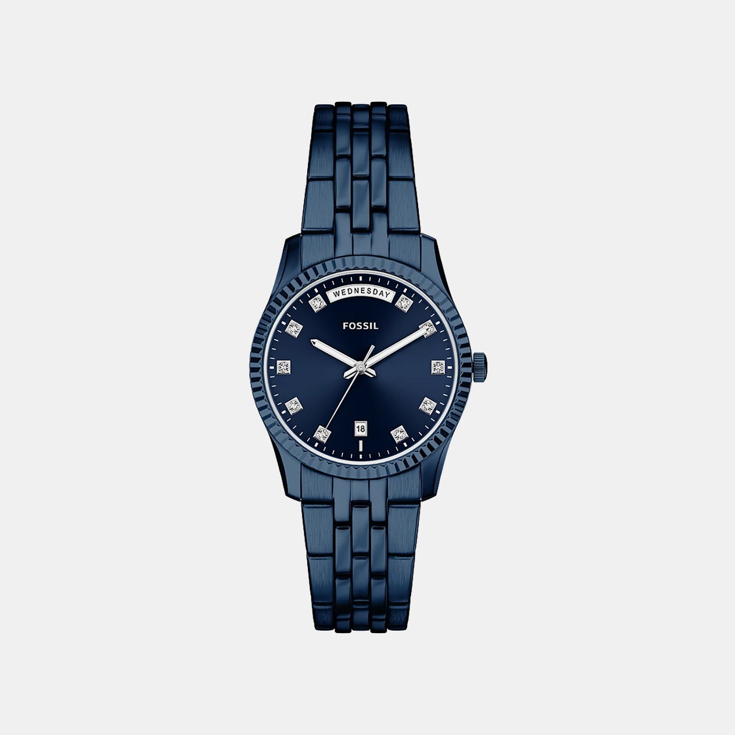 Scarlette Women Quartz Blue Dial Analog Stainless Steel Watch ES5476
