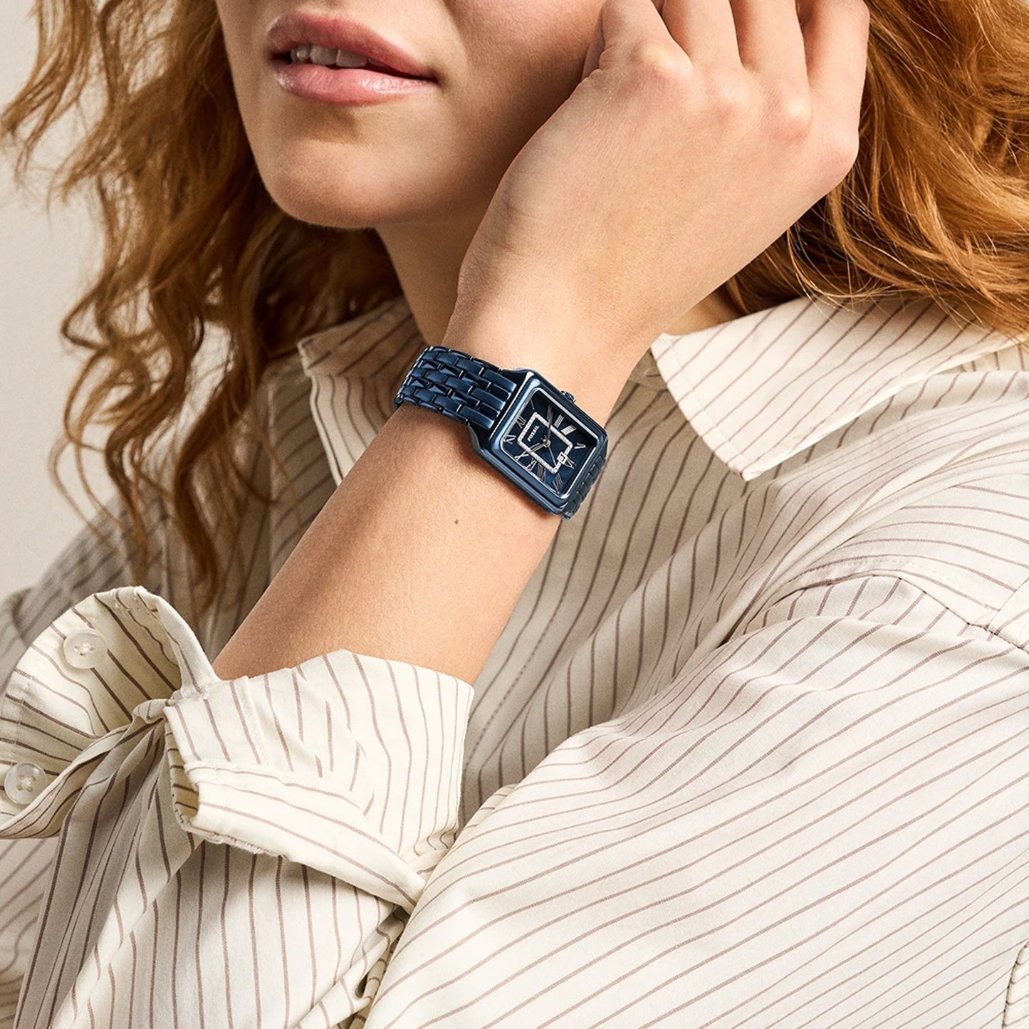 Raquel Women Quartz Blue Dial Analog Stainless Steel Watch ES5479