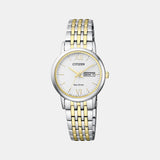 Eco-Drive Women Quartz White Dial Analog Stainless Steel EW3254-87A