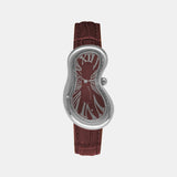 Classic Unisex Quartz Red Dial Analog Leather Watch EX0001.0006