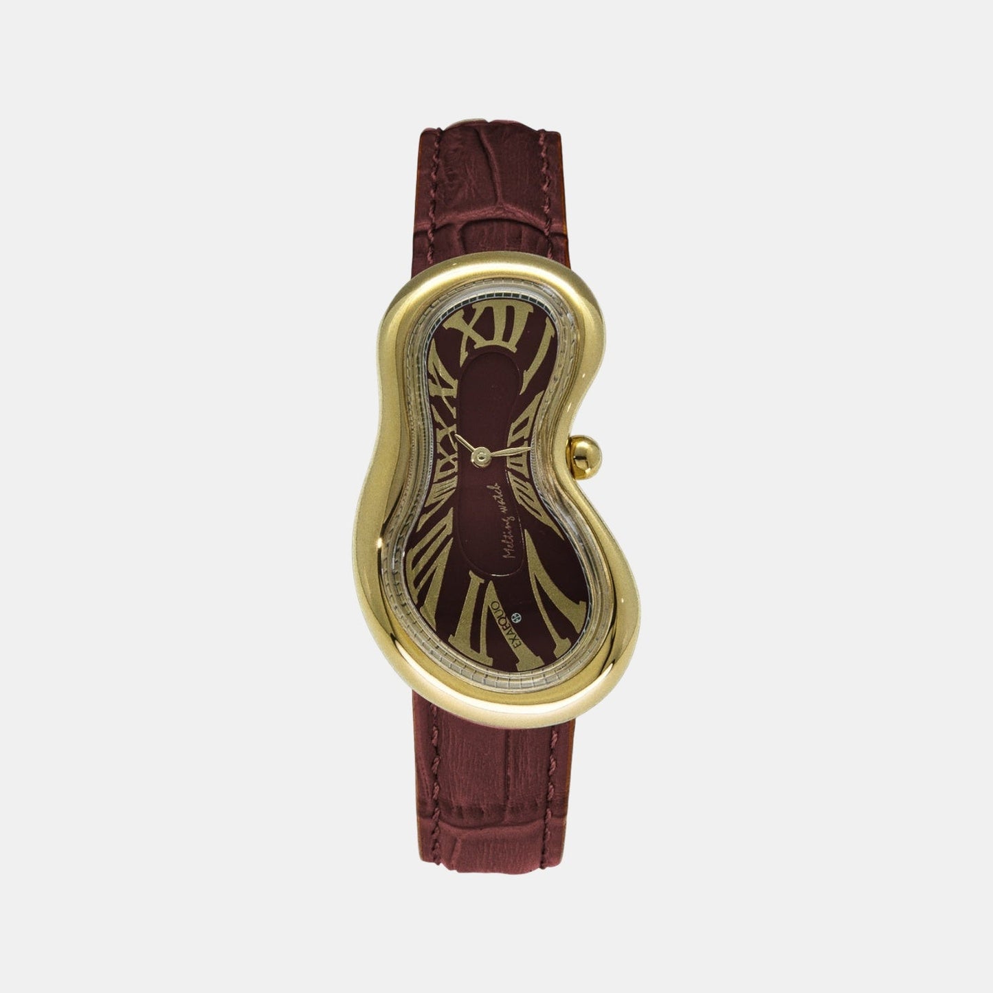 Classic Unisex Quartz Red Dial Analog Leather Watch EX0002.0006