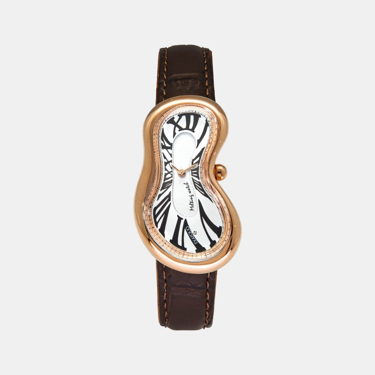 Classic Unisex Quartz White Dial Analog Leather Watch EX0003.0002
