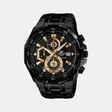 Edifice Men Quartz Black Dial Chronograph Stainless Steel Watch EX187