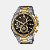Edifice Men Quartz Black Dial Chronograph Stainless Steel Watch EX188