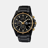 Edifice Men Quartz Black Dial Chronograph Stainless Steel Watch EX208