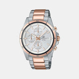 Edifice Men Quartz Silver Dial Chronograph Stainless Steel Watch EX272