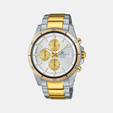 Edifice Men Quartz Silver Dial Chronograph Stainless Steel Watch EX273