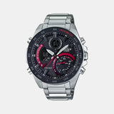 Edifice Men Quartz Black Dial Chronograph Stainless Steel Watch EX499