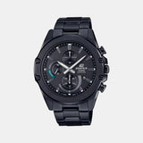 Edifice Men Quartz Black Dial Chronograph Stainless Steel Watch EX508