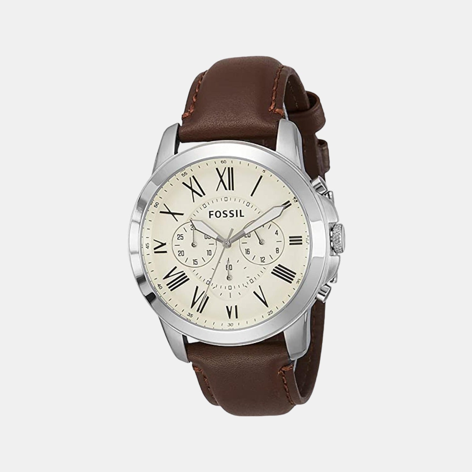 Grant Men Quartz Cream Dial Chronograph Leather Watch FS4735