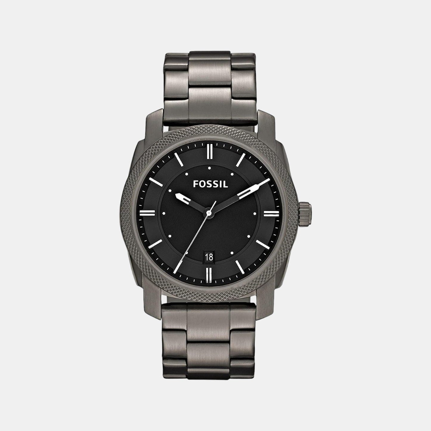 Machine Men Quartz Black Dial Analog Stainless Steel Watch FS4774