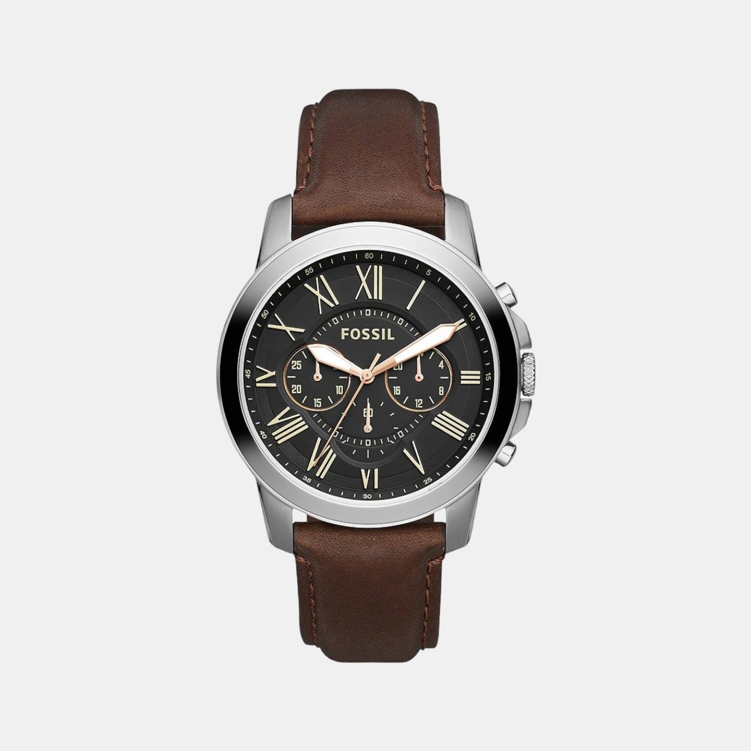 Grant Men Quartz Black Dial Chronograph Leather Watch FS4813