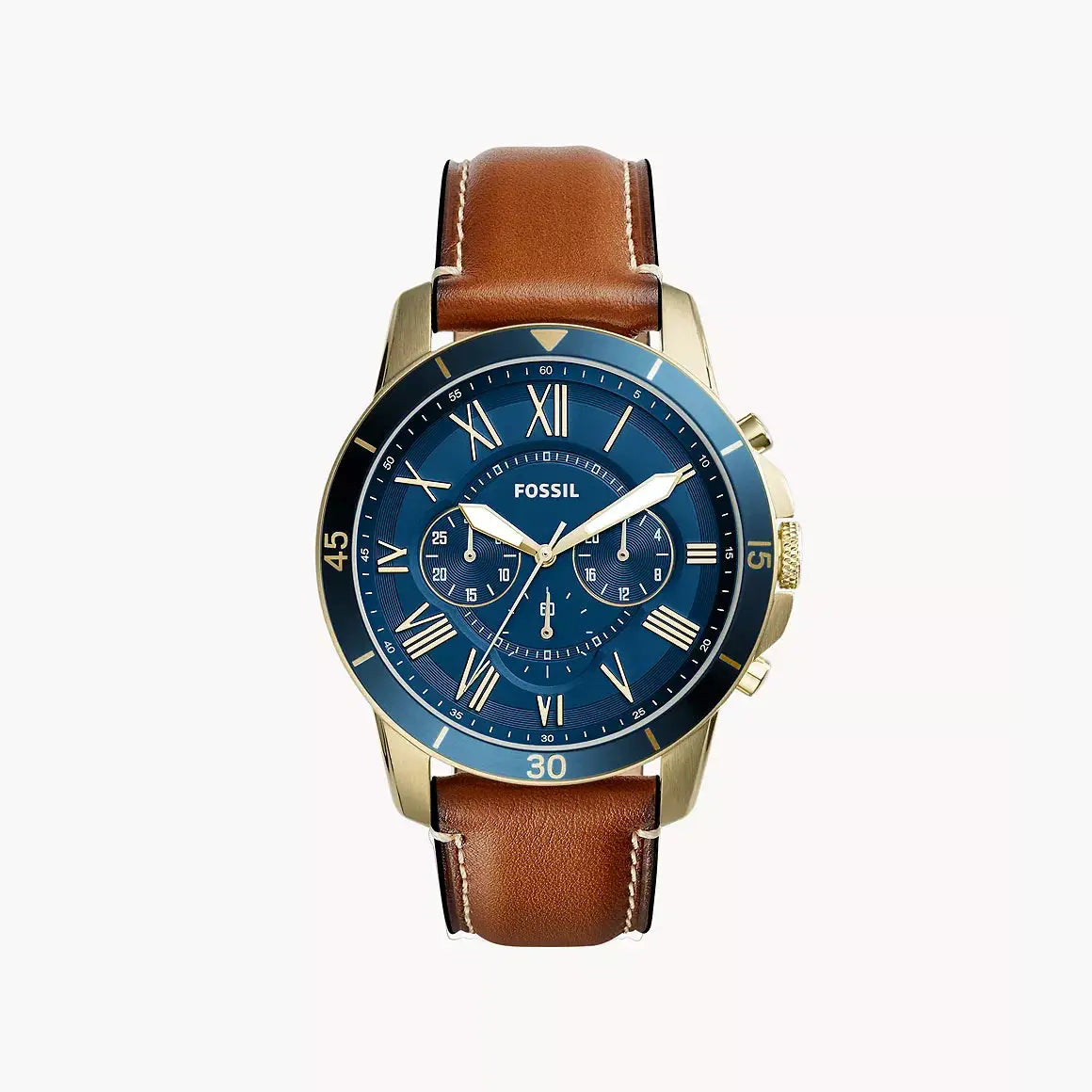 Fossil Grant Sport Chronograph Luggage Leather Watch