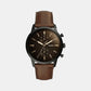 Towns Men Quartz Black Dial Chronograph Leather Watch FS5437