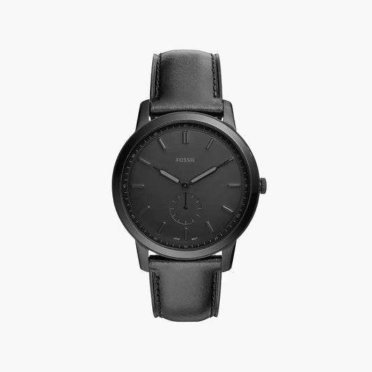 Fossil The Minimalist Two-Hand Black Leather Watch
