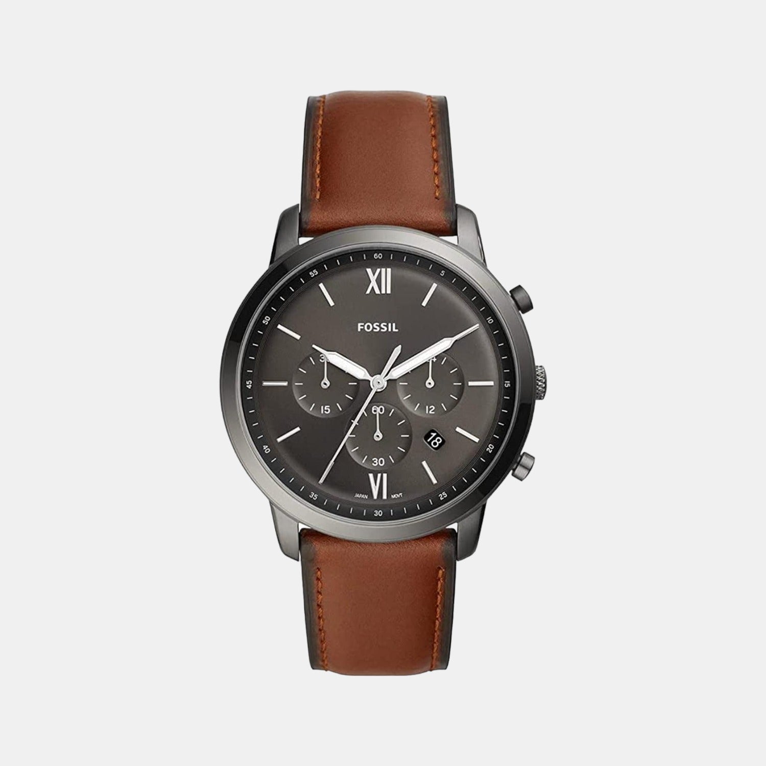 Neutra Chrono Men Quartz Grey Dial Chronograph Leather Watch FS5512