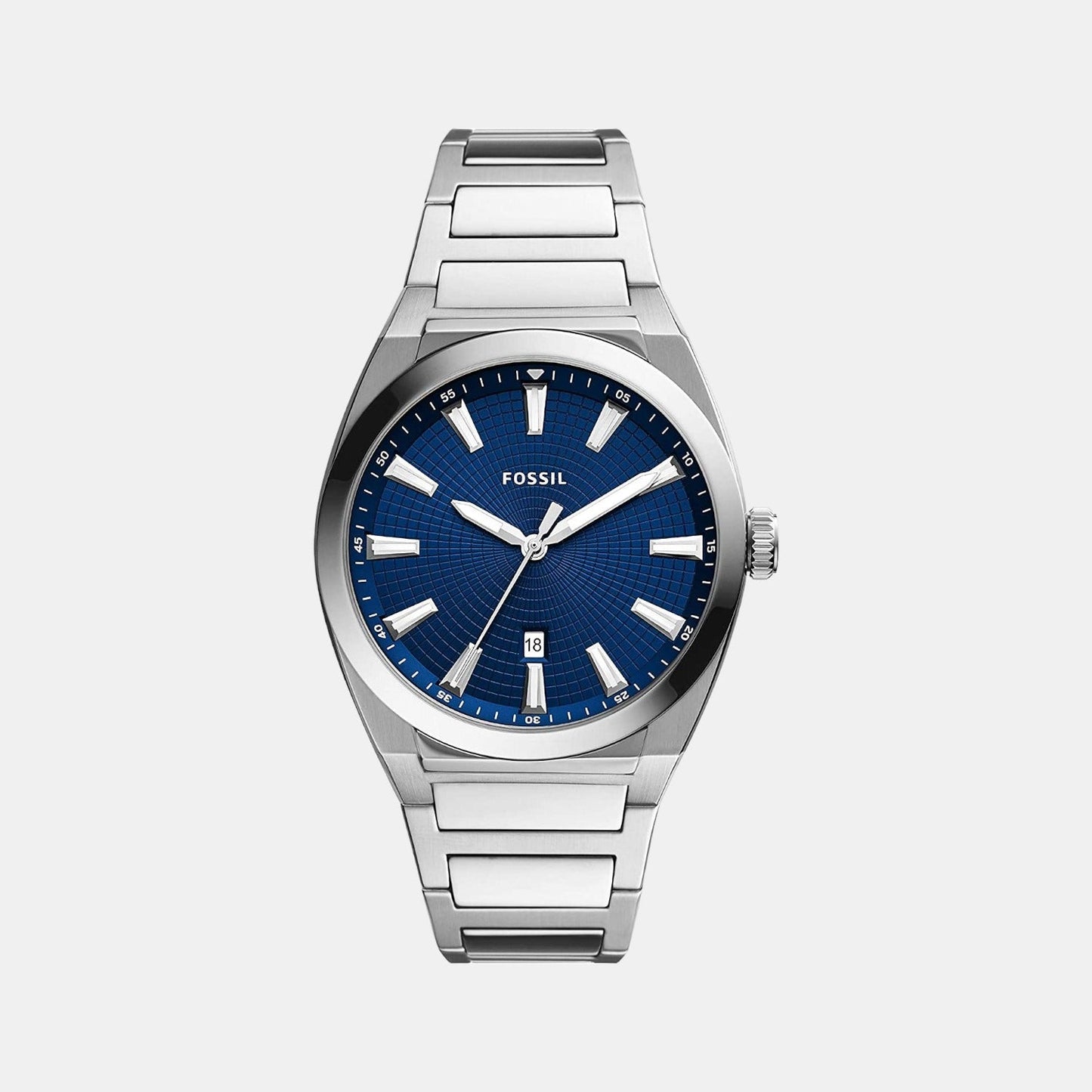 Everett Men Quartz Blue Dial Analog Stainless Steel Watch FS5822